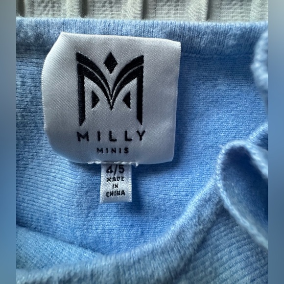 Milly Minis Blue Ruffled Fit and Flare Dress - Picture 4 of 7